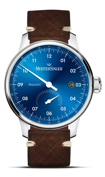 Levně MeisterSinger Primatic PR918 - Tmavě hnědý kožený řemínek + 5 let záruka, pojištění a dárek ZDARMA