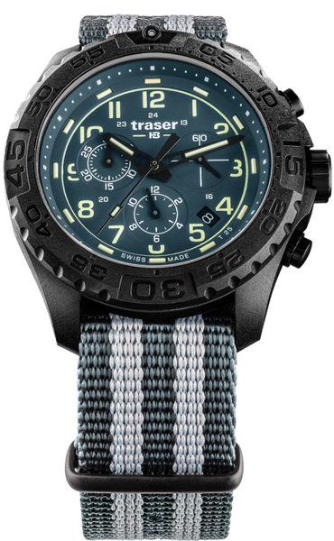 Levně Traser P96 Outdoor Pioneer Evolution Chrono Petrol nato + 5 let záruka, pojištění a dárek ZDARMA