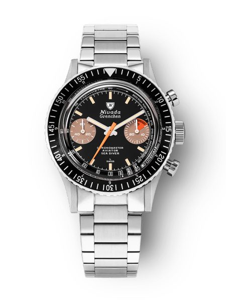 Nivada Grenchen Chronomaster Orange Boy Manual - Bracelet Flat Link