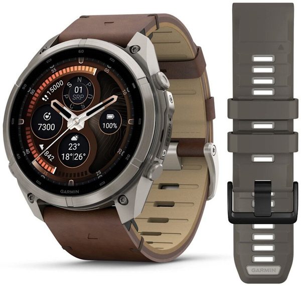 Garmin Fenix® 9 Pro inReach - 51 mm, Titanium s koženým řemínkem Walnut 010-04337-41 + 5 let záruka a dárek ZDARMA