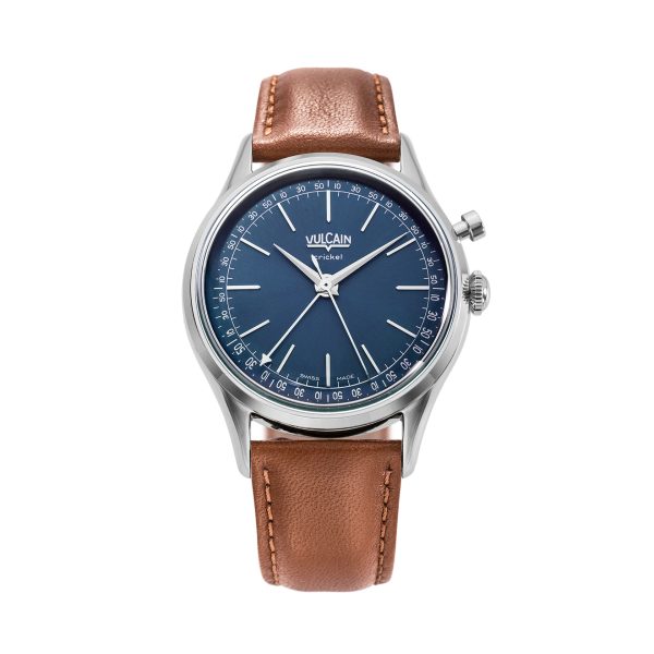 Vulcain Cricket President 36 mm - Blue - Brown Plain