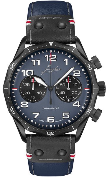 Levně Junghans Meister Pilot Chronoscope Navy Blue Limited Edition 27/3396.00 + 5 let záruka, pojištění a dárek ZDARMA