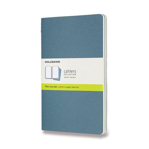 Sešity Moleskine Cahier VÝBĚR BAREV, 3KS - měkké desky - L, čistý 1331/22371 - Sešity Moleskine Cahier tm. tyrkysové + 5 let záruka, pojištění a dárek ZDARMA