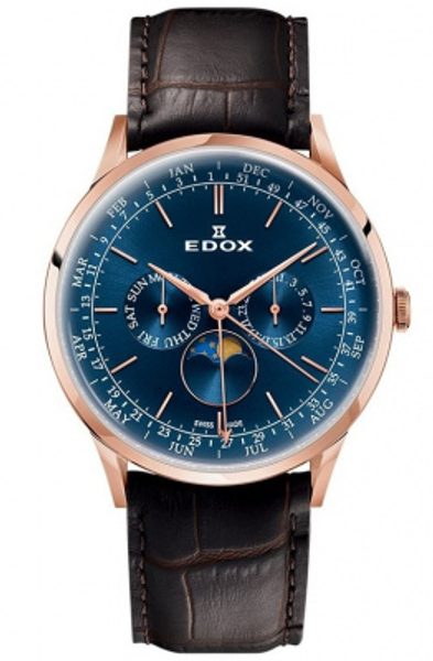 EDOX Les Vauberts Moonphase 40101-37RC-BUIR + 5 let záruka, pojištění hodinek ZDARMA