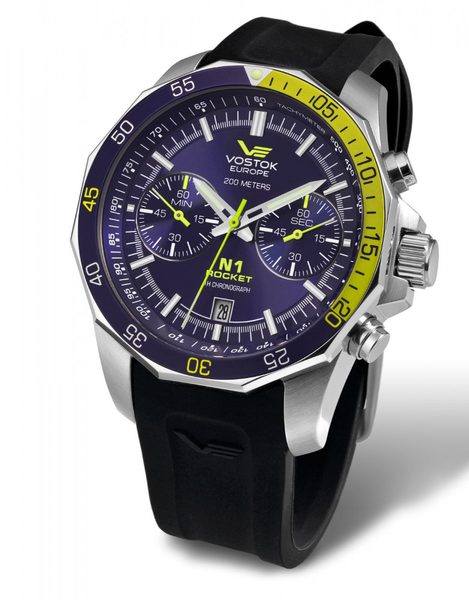 Vostok Europe N-1 Rocket Chrono Line 6S21/2255253 - Silikonový řemínek + 5 let záruka, pojištění a dárek ZDARMA