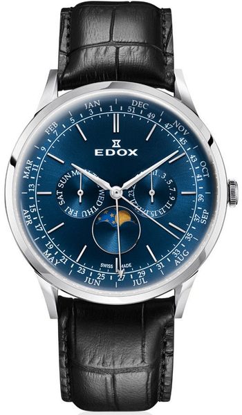 EDOX Les Vauberts Moonphase 40101-3C-BUIN + 5 let záruka, pojištění hodinek ZDARMA