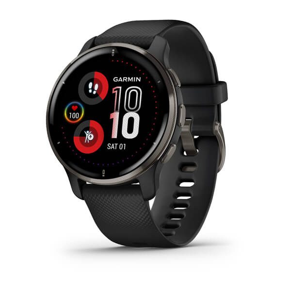 Garmin Venu  2 Plus Slate/Black Silicone Band - 010-02496-11