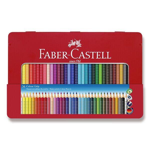 Levně Sada Pastelky Faber-Castell Grip 2001 v plechové krabičce - 36 barev 0086/1124350 + 5 let záruka, pojištění a dárek ZDARMA