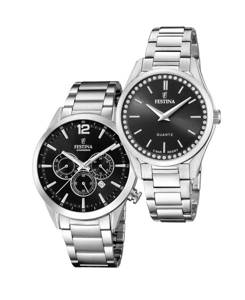 SET Festina Timeless Chronograph 20343/8 a 20583/4 + 5 let záruka, pojištění a dárek ZDARMA