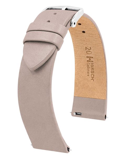 Levně Řemínek Hirsch Cashmere - taupe - 14 mm - M – Střední délka - 12 mm - Stříbrná