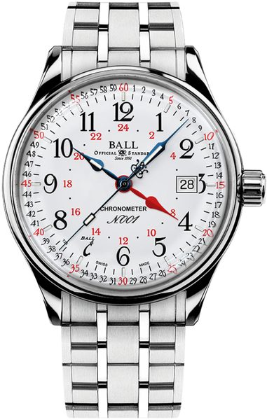 Levně Ball Trainmaster Standard Time GMT COSC (40mm) NM3888D-S5CJ-WH