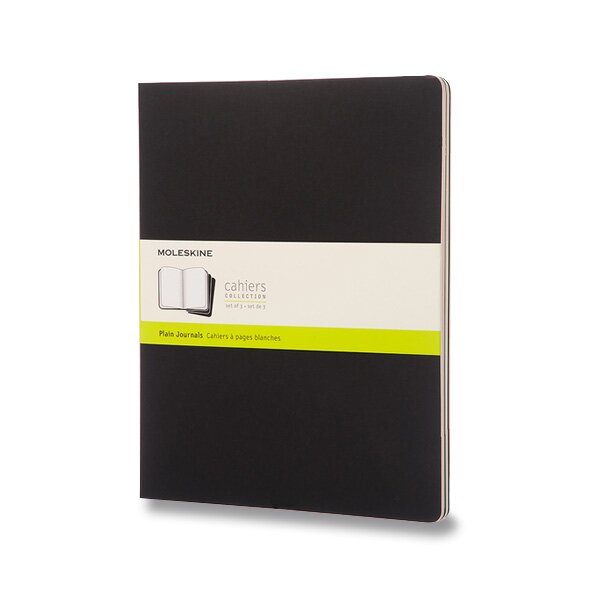 Sešity Moleskine Cahier VÝBĚR BAREV 3KS - tvrdé desky - XXL, čistý 1331/223121 - Sešity Moleskine Cahier - tvrdé desky černé