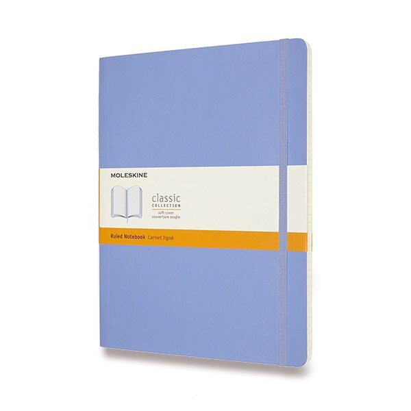 Zápisník Moleskine VÝBĚR BAREV - měkké desky - XL, linkovaný 1331/11292 - Zápisník Moleskine - měkké desky nebesky modrý + 5 let záruka, pojištění a dárek ZDARMA