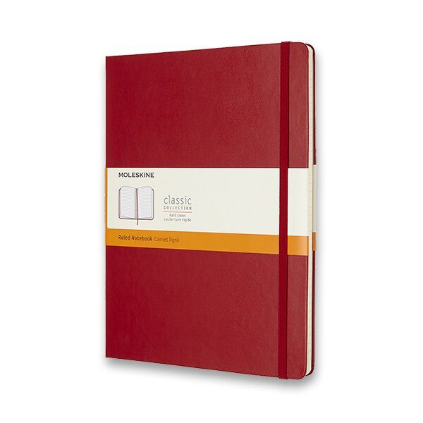 Zápisník Moleskine VÝBĚR BAREV - tvrdé desky - XL, linkovaný 1331/11192 - Zápisník Moleskine - tvrdé desky červený