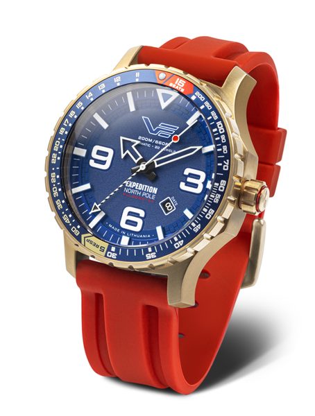 Levně Vostok Europe Expedition North Pole Pulsometer Automatic Line YN55-597B730S - Červený silikonový řemínek + 5 let záruka, pojištění a dárek ZDARMA