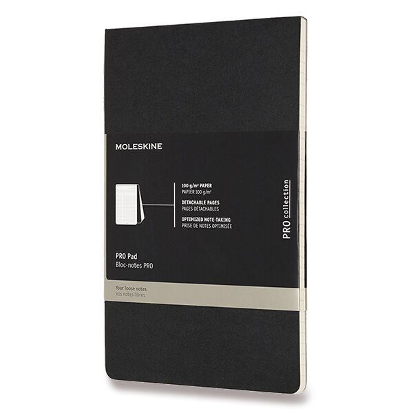 Levně Poznámkový blok Moleskine Professional ČERNÝ - tvrdé desky - L, linkovaný 1331/4537201 + 5 let záruka, pojištění a dárek ZDARMA