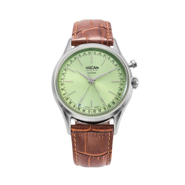 Vulcain Cricket President 36 mm - Pistachio Green - Brown Alligator