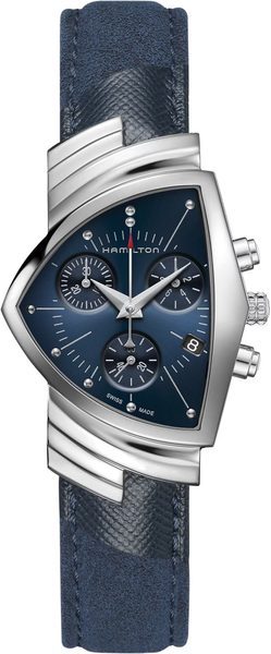 Levně Hamilton Ventura Blue Chrono Quartz H24432941 + 5 let záruka, pojištění a dárek ZDARMA