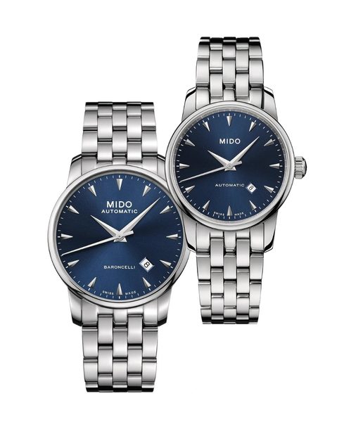 Levně SET Mido Baroncelli Midnight Blue M8600.4.15.1 a M7600.4.15.1 + 5 let záruka, pojištění a dárek ZDARMA