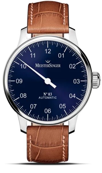 MeisterSinger N°03 AM908 - Světle hnědý kožený řemínek + 5 let záruka, pojištění a dárek ZDARMA