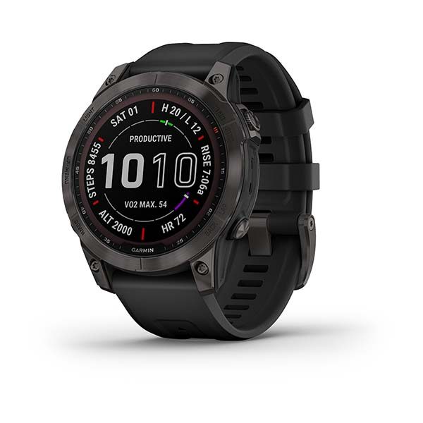 Garmin Fenix 7 Sapphire Solar Titan Carbon Gray/ Black Silicone Band - 010-02540-21 + 5 let záruka, pojištění a dárek ZDARMA