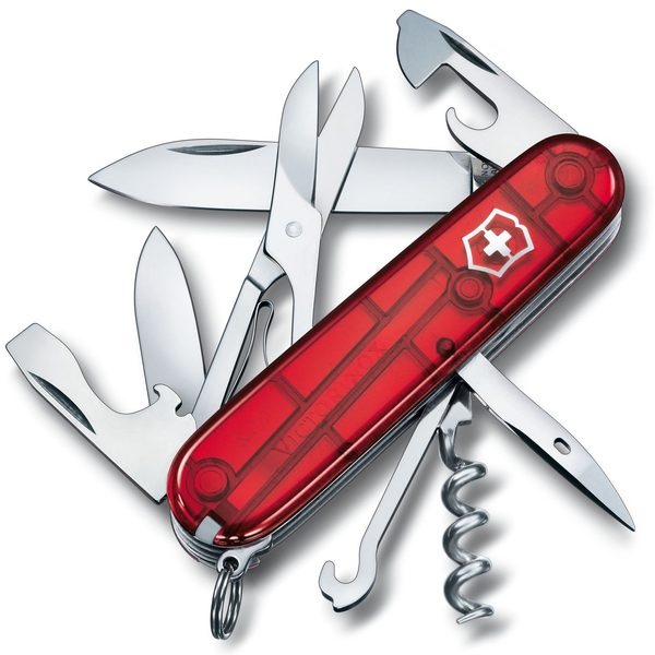 Nůž Victorinox Climber Red Transparent + 5 let záruka, pojištění a dárek ZDARMA