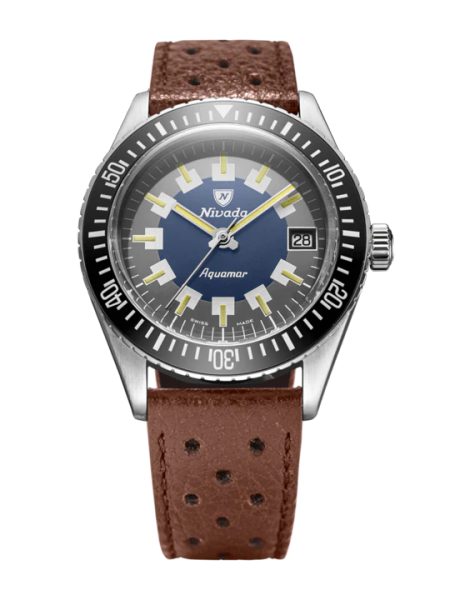Levně Nivada Grenchen Aquamar Vintage - Brown Racing Strap