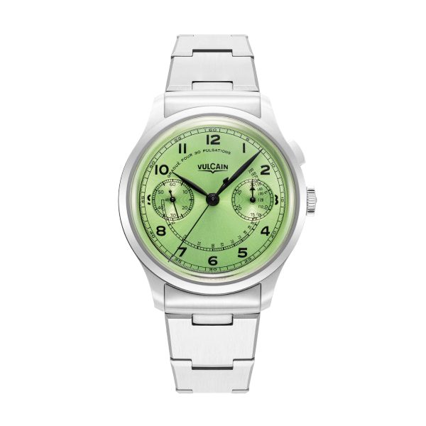 Levně Vulcain Monopusher Heritage - Green - Steel Bracelet
