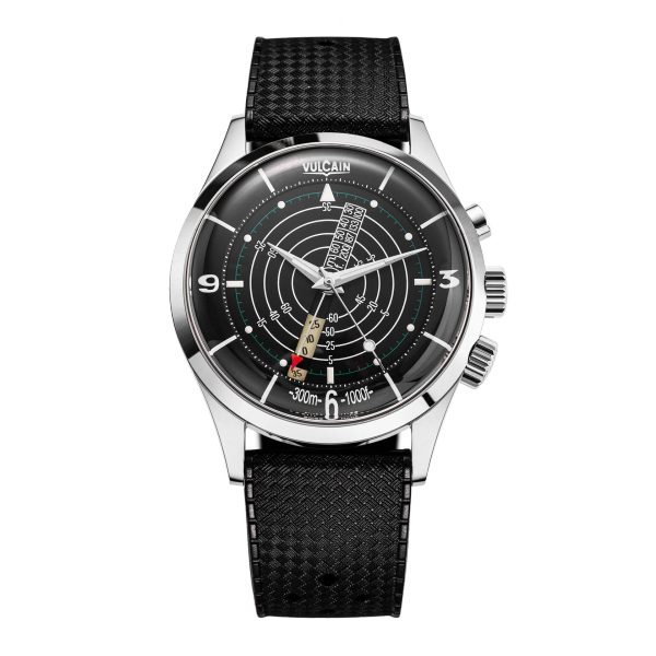 Vulcain Nautical Heritage - Black White Luminova - Black Carbon Leather Strap