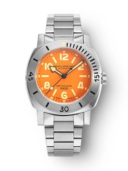 Nivada Grenchen Depthmaster Numerals Orange - Bracelet Flat Link