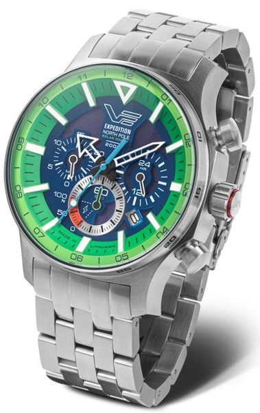 Vostok Europe Expedition North Pole Solar Power Chronograph VR42-595A733B - Náhradní modrý silikonový řemínek