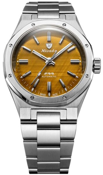 F77 SST TIGER EYE BATON HANDS MK2 - 38MM - Stainless Steel Bracelet