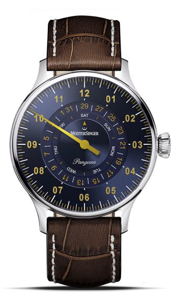MeisterSinger Pangaea Day Date PDD917G - Tmavě hnědý kožený řemínek