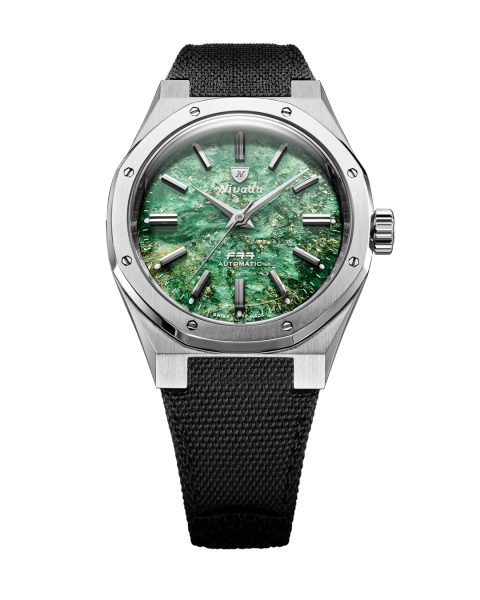 Levně Nivada Grenchen F77 SST Green Aventurine MK2 - 38 mm - Velcro Strap