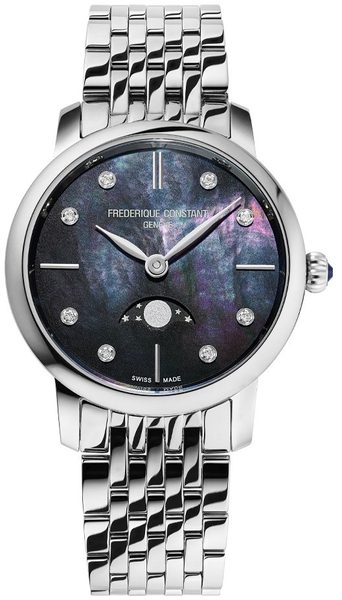 Levně Frederique Constant Slimline Ladies Moonphase Quartz FC-206MPBD1S6B + 5 let záruka, pojištění a dárek ZDARMA