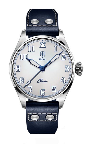 Levně Biatec Corsair CS SE 01 N - Modrý kožený pilot řemínek