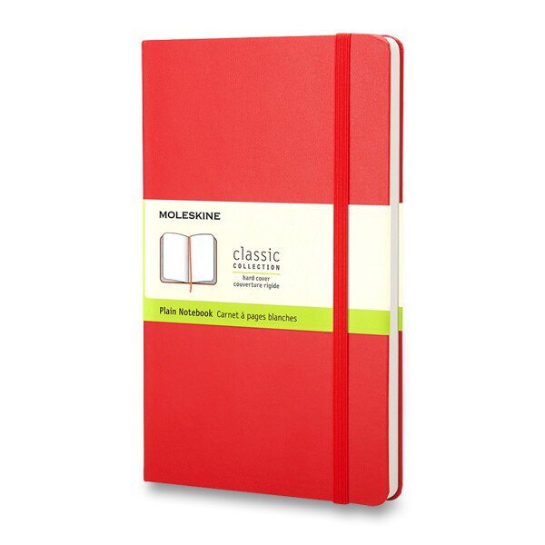 Zápisník Moleskine VÝBĚR BAREV - tvrdé desky - S, čistý 1331/11141 - Zápisník Moleskine - tvrdé desky červený + 5 let záruka, pojištění a dárek ZDARMA