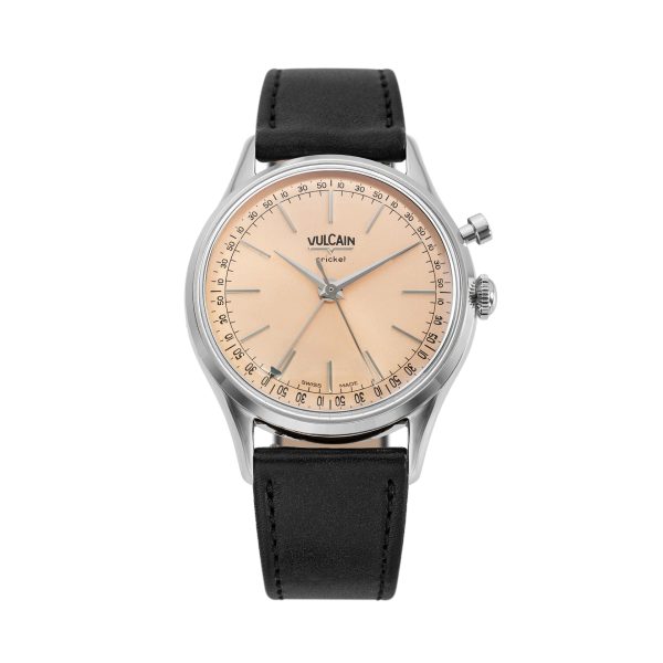 Vulcain Cricket President 39 mm - Pale Salmon - Black Plain