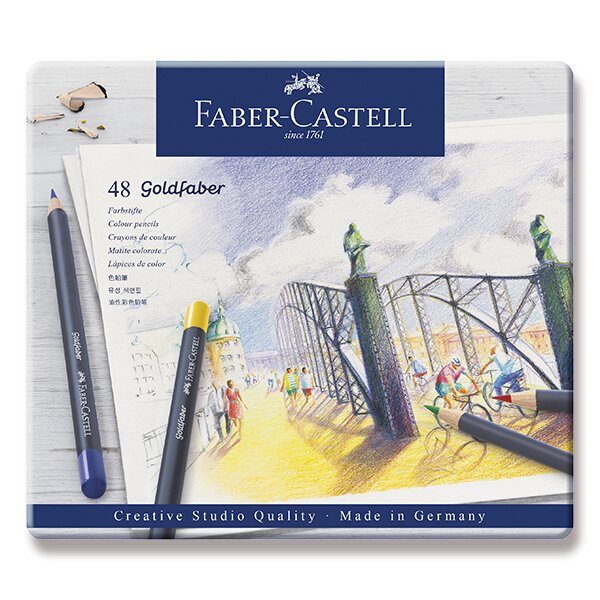 Levně Sada Pastelky Faber-Castell Goldfaber v plechové krabičce - 48 barev 0086/1147480 + 5 let záruka, pojištění a dárek ZDARMA