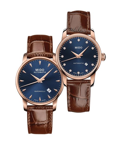 Levně SET Mido Baroncelli Midnight Blue M8600.3.15.8 a M7600.3.65.8 + 5 let záruka, pojištění a dárek ZDARMA