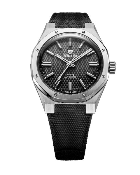 Levně Nivada Grenchen F77 SST Black MK2 - 38 mm - Velcro Strap