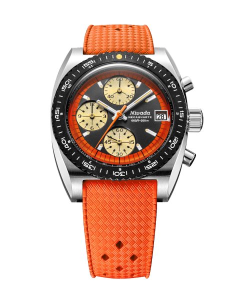 Nivada Grenchen Autochron Orange Mecaquartz - Rubber Tropic