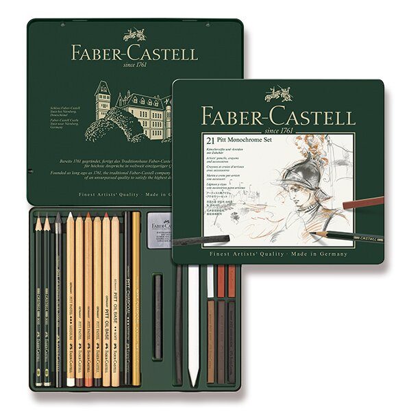 Sada Faber-Castell Pitt Monochrome v plechové krabičce - 21 ks 0040/1129760 + 5 let záruka, pojištění a dárek ZDARMA