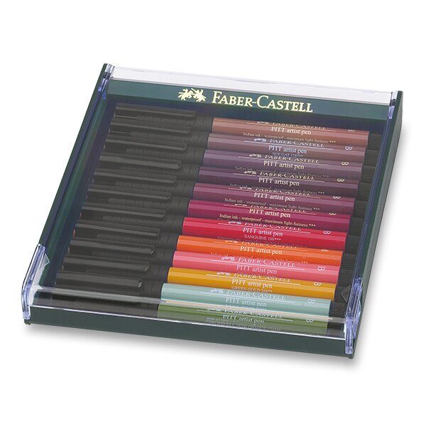 Sada Popisovač Faber-Castell Pitt Artist Pen Brush - 12ks 0074/2674220 + 5 let záruka, pojištění a dárek ZDARMA