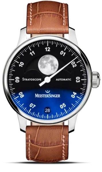 Levně MeisterSinger Stratoscope ST982 - Světle hnědý kožený řemínek + 5 let záruka, pojištění a dárek ZDARMA