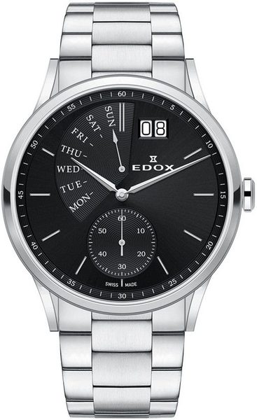 EDOX Les Vauberts Day Retrograde 34500-3M-NIN + 5 let záruka, pojištění a dárek ZDARMA