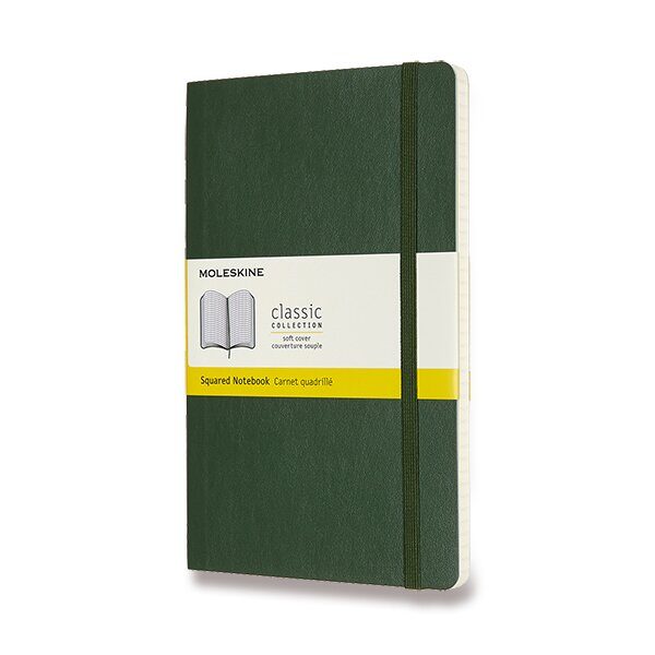 Zápisník Moleskine VÝBĚR BAREV - měkké desky - L, čtverečkovaný 1331/11273 - Zápisník Moleskine - měkké desky tm. zelený + 5 let záruka, pojištění a dárek ZDARMA
