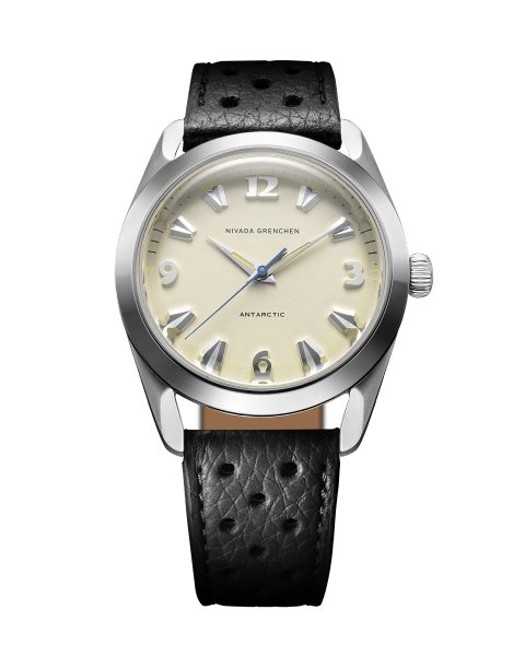 Levně Nivada Grenchen Antarctic 38 mm - Eggshell Beige Luminova - Black Racing Strap