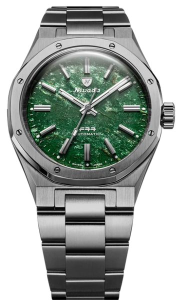 F77 TITANIUM GREEN AVENTURINE MK2 - 38MM - Stainless Steel Bracelet