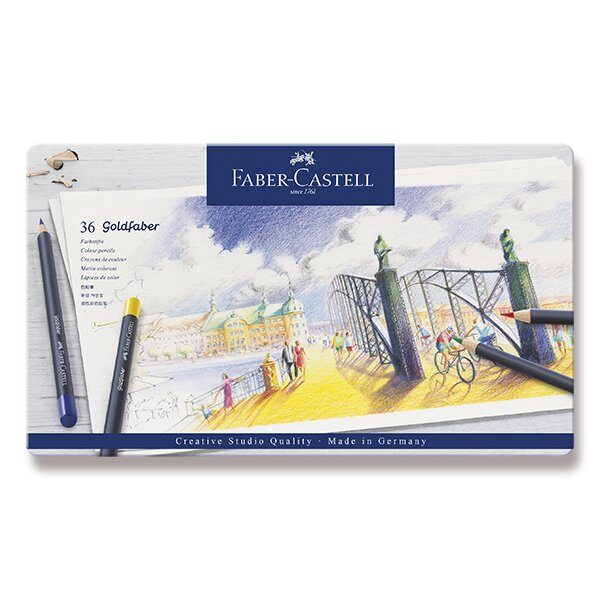 Sada Pastelky Faber-Castell Goldfaber v plechové krabičce - 36 barev 0086/1147360 + 5 let záruka, pojištění a dárek ZDARMA